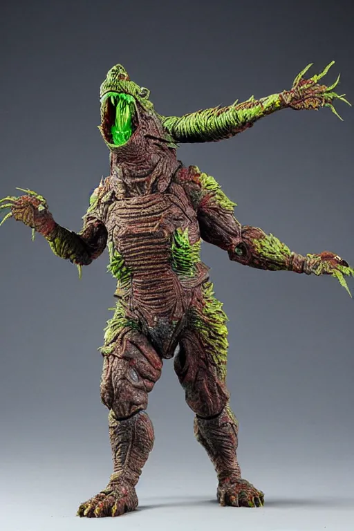 Prompt: radioactive blast kaiju action figure, vintage, 1980s