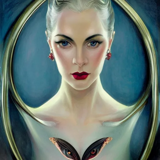 Image similar to a streamline moderne, art nouveau, multi - ethnic and multi - racial portrait in the style of charlie bowater, and in the style of donato giancola, and in the style of charles dulac. expressive, very large eyes. symmetry, ultrasharp focus, dramatic lighting, photorealistic digital painting, intricate, elegant, highly detailed, centered.