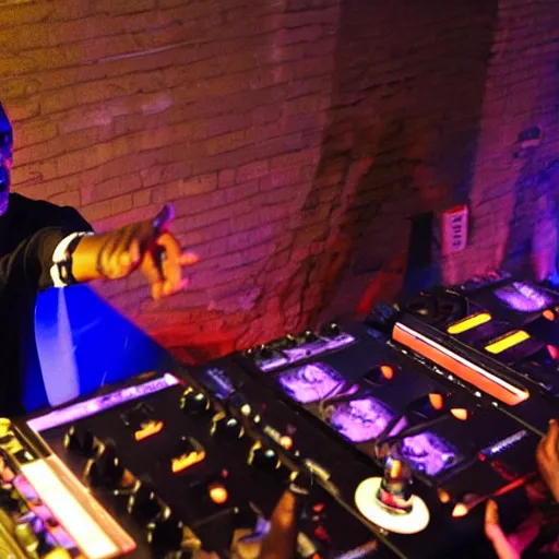 Image similar to Obama DJing at a nightclub in Berlin