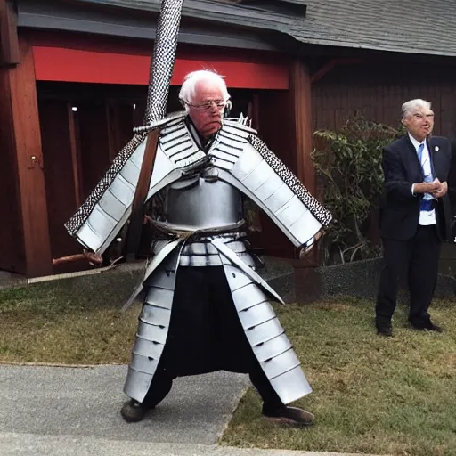 Prompt: bernie sanders in samurai armor, relaistic