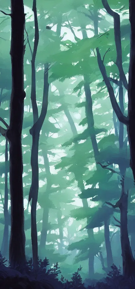 Prompt: smooth blooming forest. gouache painting by the award - winning concept artist, bloom, chiaroscuro, backlighting, depth of field.