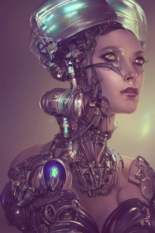 Prompt: twin Alien Robot concubines, facial tattoos, artists portrait, biomechanical, oppai, fantasy, highly detailed, photograph, concept art, sharp focus, depth of field blur, Mandelbrot fractal, art by artgerm and greg rutkowski and alphonse mucha and trevor brown, octane render