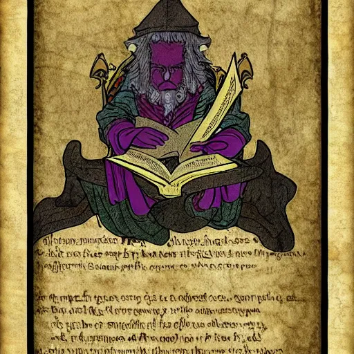 Prompt: wizard reading a scroll of wisdom, digital art, 4 k, fantasy,