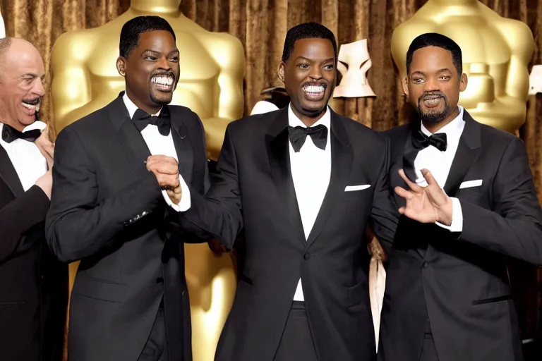 Image similar to chris rock slapping will smith, at the oscar's, 8 5 mm