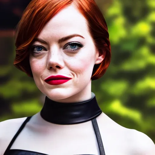 Image similar to Emma Stone as Catwoman, promo material, XF IQ4, 150MP, 50mm, F1.4, ISO 200, 1/160s, natural light, Adobe Lightroom, photolab, Affinity Photo, PhotoDirector 365