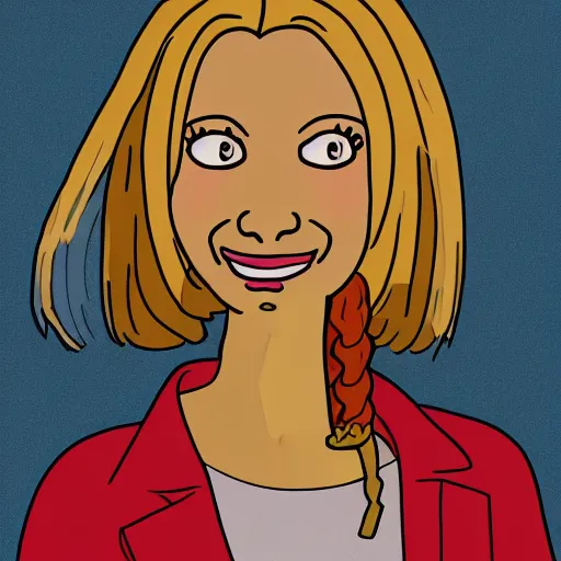 Prompt: bojack horseman style portrait of phoebe buffay