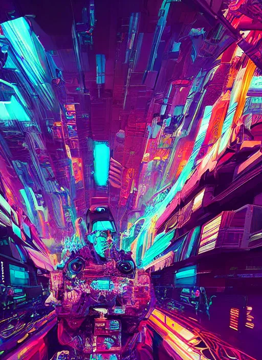 Image similar to silicon valley virtual reality 1 0 th anniversary, cyberpunk art by android jones, cyberpunk art by beeple!!!, synthwave, darksynth, quantum tracerwave, wireframes, trending on artstation