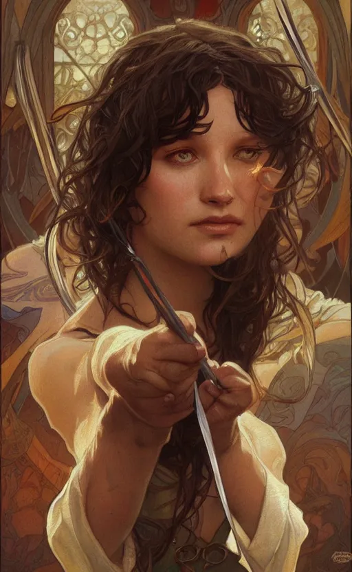 Image similar to beautiful artwork illustration of the lord of the rings, highly detailed, digital painting, artstation, concept art, smooth, sharp focus, art by artgerm greg rutkowski alphonse mucha