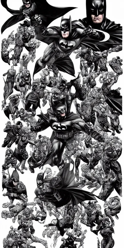Prompt: full body batman character design by lee bermejo