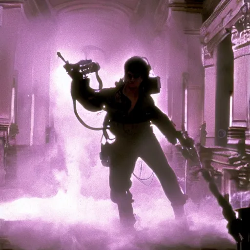 Image similar to stunning awe inspiring michael jackson with a highly detailed face as a ghostbuster in the movie ghostbusters, movie still 8 k hdr atmospheric lighting