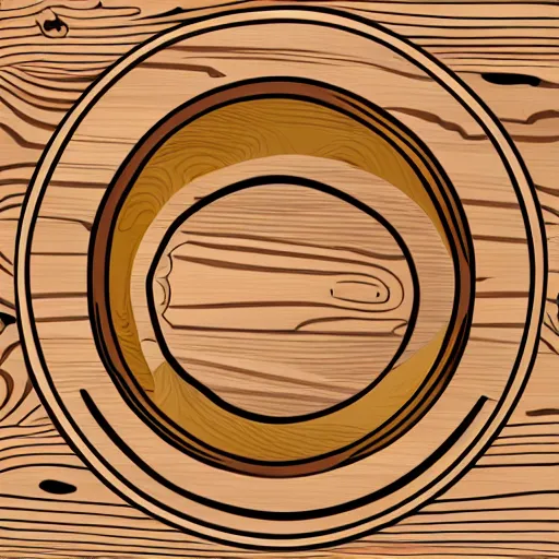 Image similar to lathe inside wooden bowl, vector art, simple