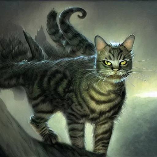 Prompt: cat monster, fantasy dnd digital art by John Howe