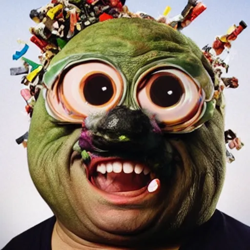 Image similar to Danny devito as the trash monster