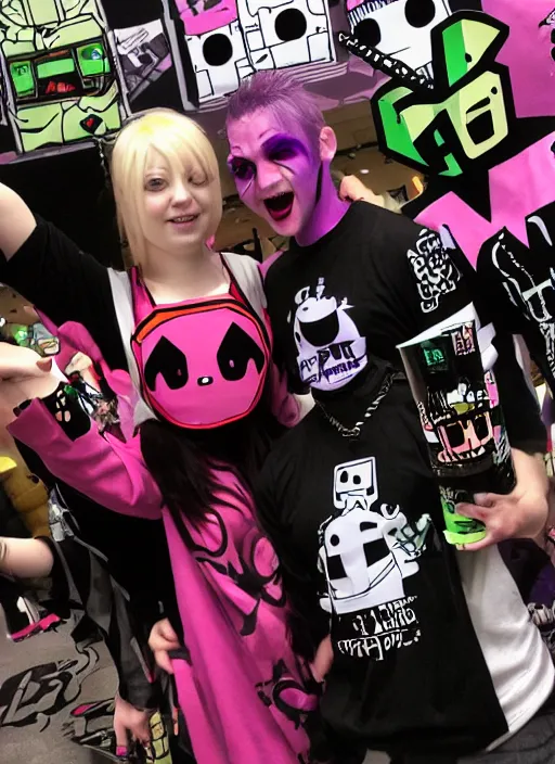 Image similar to hot topic anime convention, invader zim merch