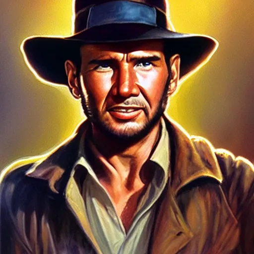 Prompt: A strudio portrait of Indiana Jones
