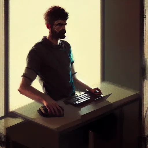 Prompt: portrait of a programmer by greg rutkowski
