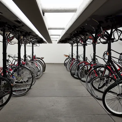 Prompt: parking garage for bikes