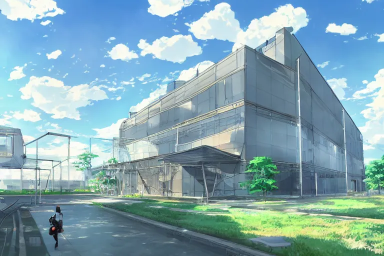 Prompt: a high - tech science research laboratory, detailed, in the style of makoto shinkai