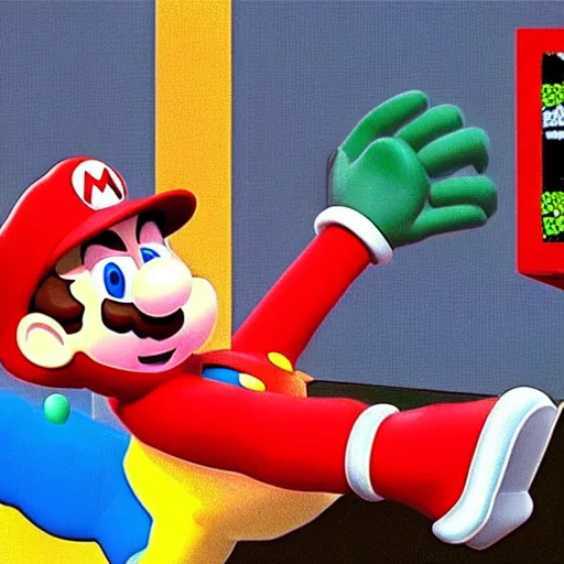 Prompt: a still of the eric andre show in 1 9 9 6 super mario 6 4 graphics
