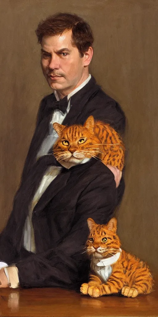 Image similar to portrait of garfield by frank salisbury