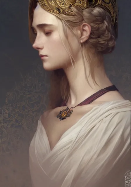 Image similar to portrait of sersei lannister, intricate, elegant, highly detailed, digital painting, artstation, concept art, smooth, sharp focus, illustration, art by artgerm and greg rutkowski and alphonse mucha and william - adolphe bouguereau