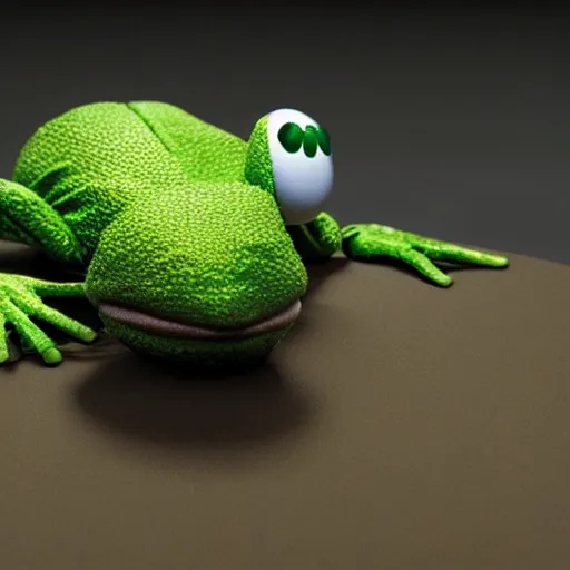 Prompt: hyperrealistic mixed media image of kermit the frog, stunning 3 d render inspired art by xiang duan and thomas eakes and greg rutkowski, perfect facial symmetry, hyper realistic texture, realistic, highly detailed attributes and atmosphere, dim volumetric cinematic lighting, 8 k octane detailed render, post - processing, masterpiece,