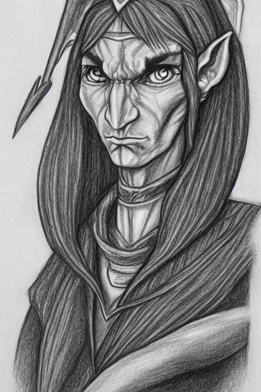 Image similar to portrait drawing of an elf , by Tony DiTerlizzi