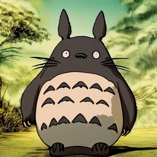 Prompt: scary Totoro,