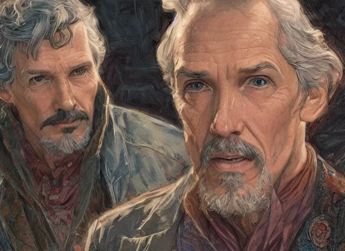 Image similar to a highly detailed geriatric portrait of stephen strange, james gurney, james jean