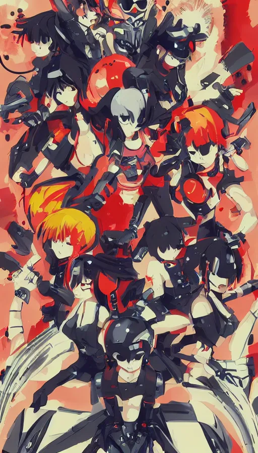 Image similar to techno artwork, by gainax co,