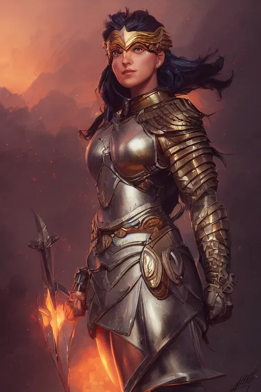 Image similar to amazon valkyrie athena, d & d, fantasy, portrait, highly detailed, headshot, digital painting, trending on artstation, concept art, sharp focus, illustration, art by artgerm and greg rutkowski and magali villeneuve