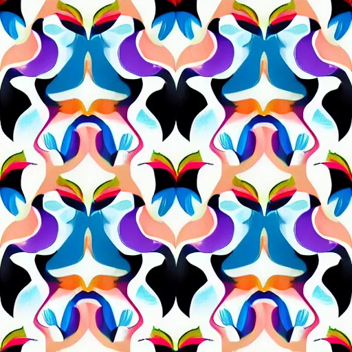 Image similar to symmetry, repeating pattern. seamless, rainbow cat. award - winning