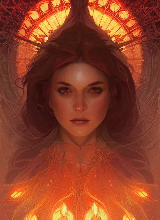 Prompt: symmetry!! portrait of fire, glowing lights!! intricate elegant, highly detailed, digital painting, artstation, concept art, smooth, sharp focus, illustration, art by artgerm and greg rutkowski and alphonse mucha