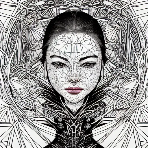 Image similar to the portrait of an incredibly beautiful, graceful, elegant, and sophisticated young woman made of garlic bulbs, an ultrafine detailed illustration by james jean, intricate linework, bright colors, final fantasy, behance contest winner, vanitas, angular, altermodern, unreal engine 5 highly rendered, global illumination, radiant light, detailed and intricate environment