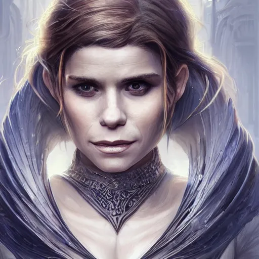 Image similar to a portrait of kate mara as a sorceress, urban motifs, intricate, elegant, highly detailed, digital painting, trending on artstation, concept art, smooth sharp focus, illustration, art by artgerm and greg rutkowski