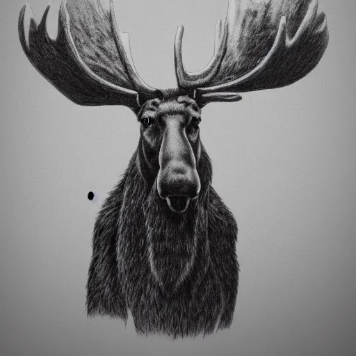 Prompt: anthropomorphic moose, portrait