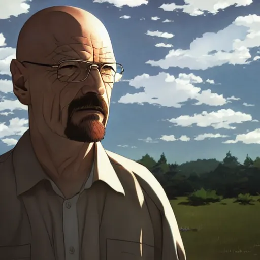 Image similar to Walter White by Makoto Shinkai