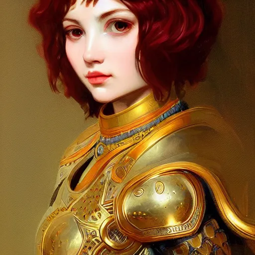 Image similar to portrait of an ancient roman character in incredible rich ornate armor, by ilya kuvshinov, by thomas lawrence, by bayard wu, trending on artstation, masterpiece