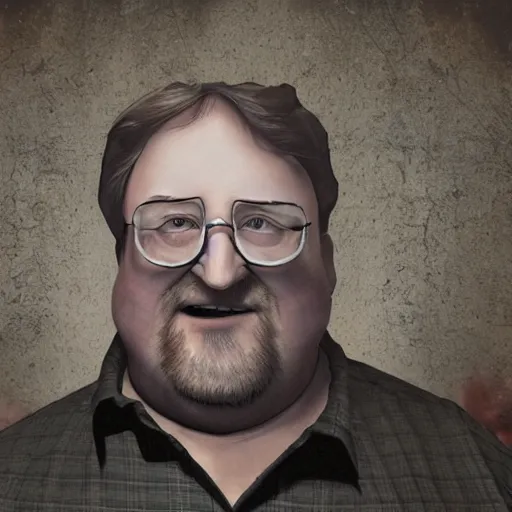 Prompt: gabe newell made out of steam