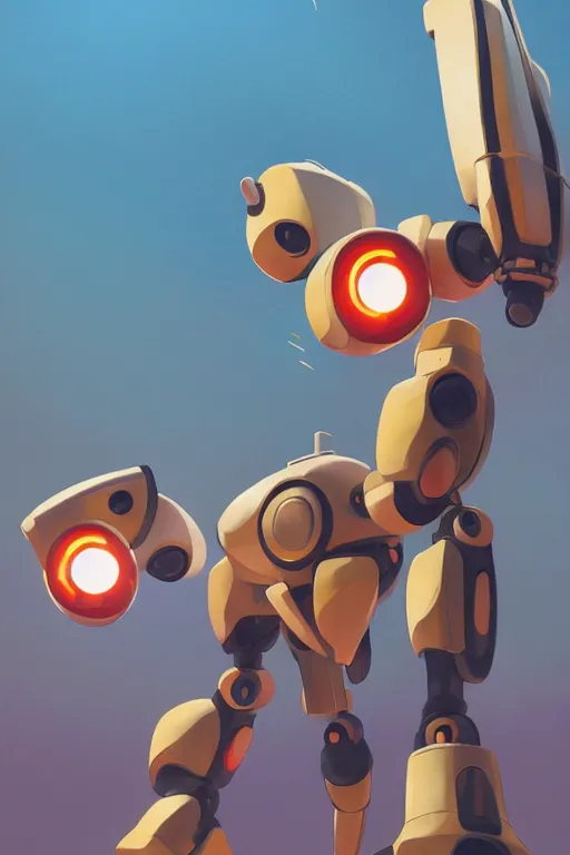 Image similar to metabots medabots medarotto medarot robot minimalist comics, behance hd by jesper ejsing, by rhads, makoto shinkai and lois van baarle, ilya kuvshinov, rossdraws global illumination ray tracing hdr radiating a glowing aura