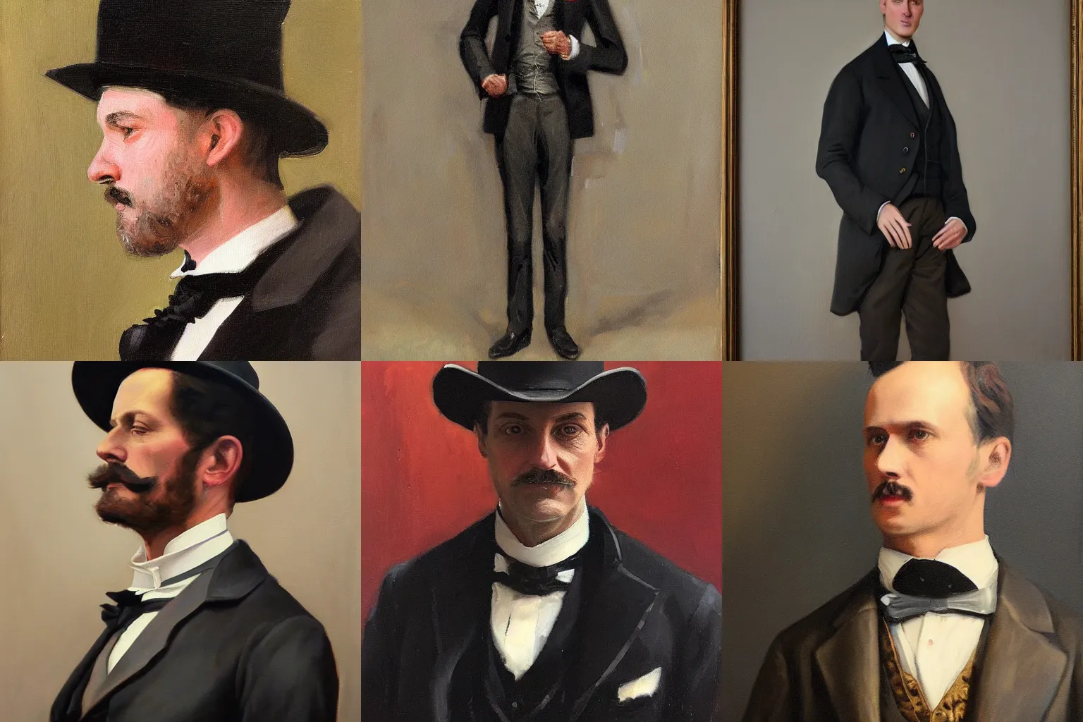 Prompt: oil portrait of a victorian gentleman wearing a beautiful suit by greg rutowsky, trending on artstation