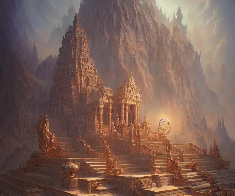 Prompt: a beautiful temple, dramatic lighting, ultra realistic, intricate details, highly detailed by peter mohrbacher, allen williams, hajime sorayama, wayne barlowe, boris vallejo, aaron horkey, gaston bussiere, artgerm