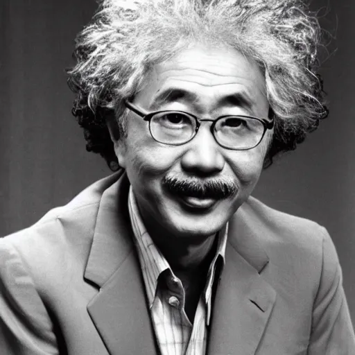 Prompt: asian einstein portrait, 1 9 7 6