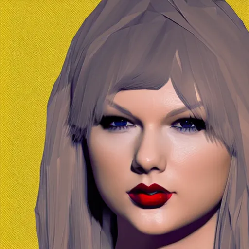 Image similar to low poly 3d render of taylor swift