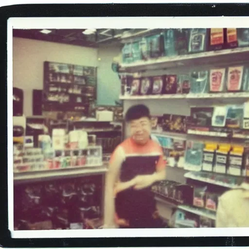 Prompt: polaroid photo of a singaporean provision shop