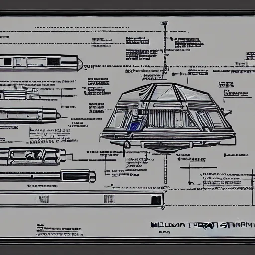 Prompt: blueprint of secret alien technology