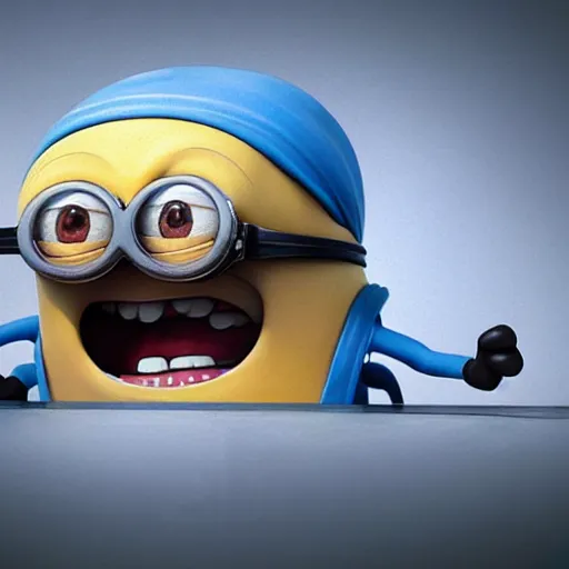 an epic painting minion laugh out loud with tears, | Stable Diffusion