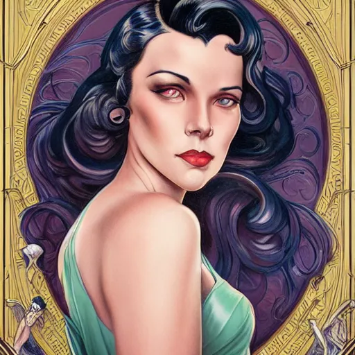 Image similar to a streamline moderne, art nouveau, multi - ethnic and multi - racial portrait in the style of charlie bowater, and in the style of donato giancola, and in the style of charles dulac. very large, clear, expressive, intelligent eyes. symmetrical, centered, ultrasharp focus, dramatic lighting, photorealistic matte painting, intricate ultra detailed background.