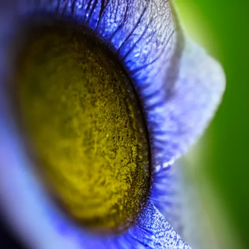 Image similar to mountains in the iris eye, macro photography, high resolution, high detail, 4K, 8K