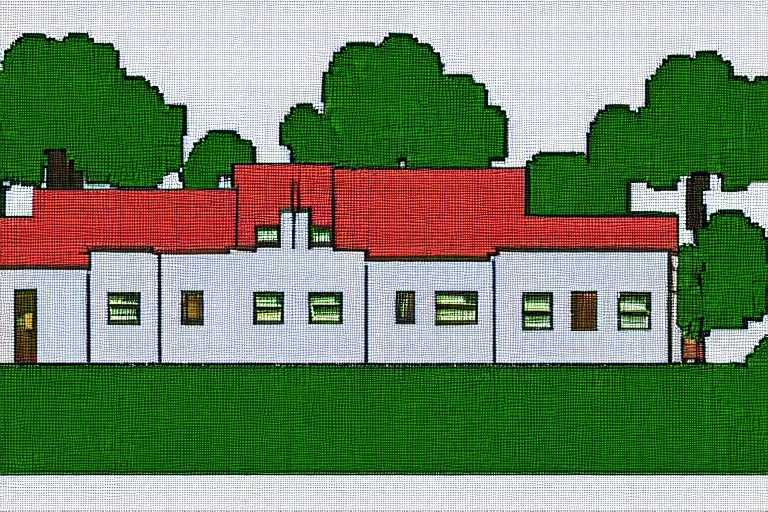 Image similar to a 2 5 pixel length by 2 5 pixel width image of a house